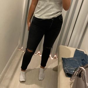 AGOLDE black distressed jeans